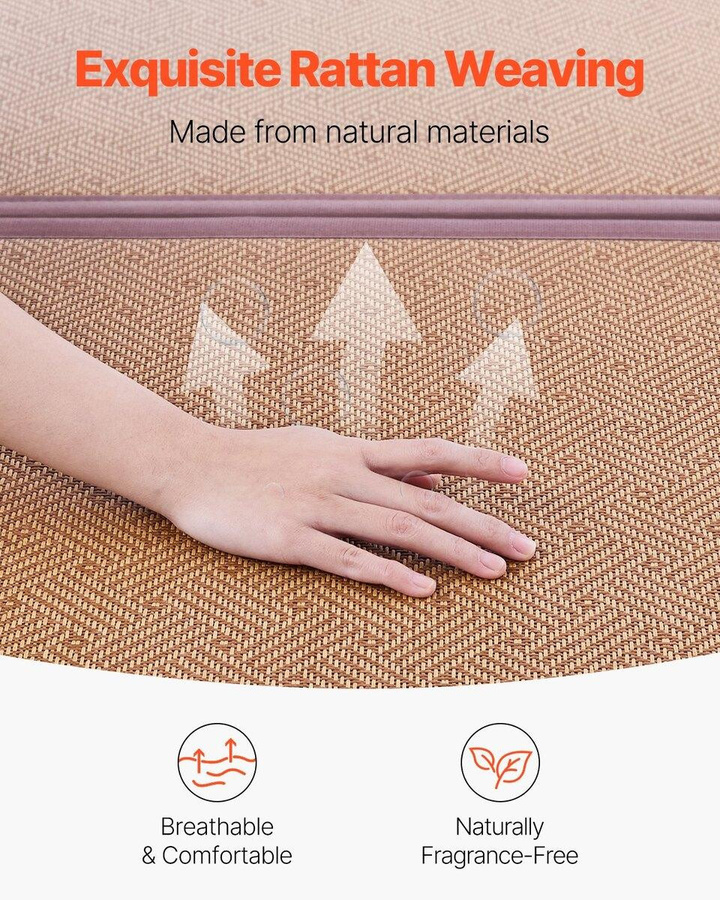 Faltbare japanische Tatami-Matte aus natürlichem Rattan von Buying Solutions, MB, gewebt, Breite: 203,2 cm, Tiefe: 139,7 cm - Bild 3