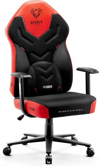 Diablo Chairs X-Gamer Gamingstuhl aus Stoff in Schwarz-Rot - Bild 1
