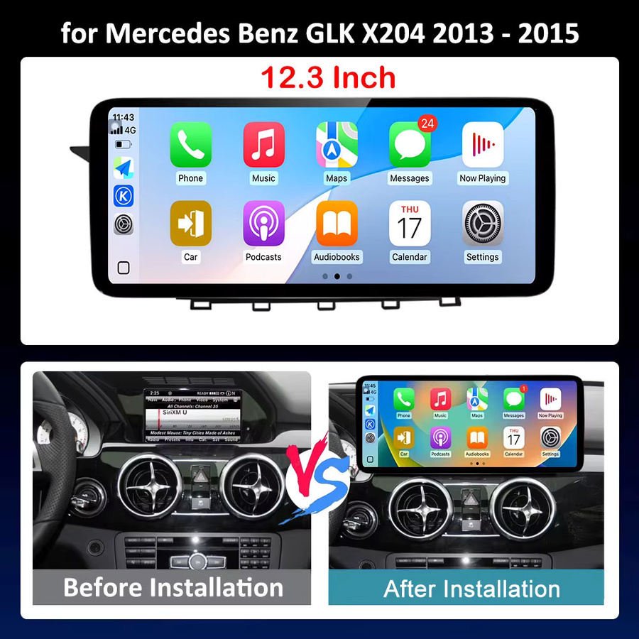LIARO-NAVI Android 16 Auto-Radio für Mercedes Benz GLK X204 (2013 - 2015) mit QLED Ultra-Dünner Bildschirm, kabellose Verbindung, 4G, GPS-Navigation, Schwarz - Bild 4