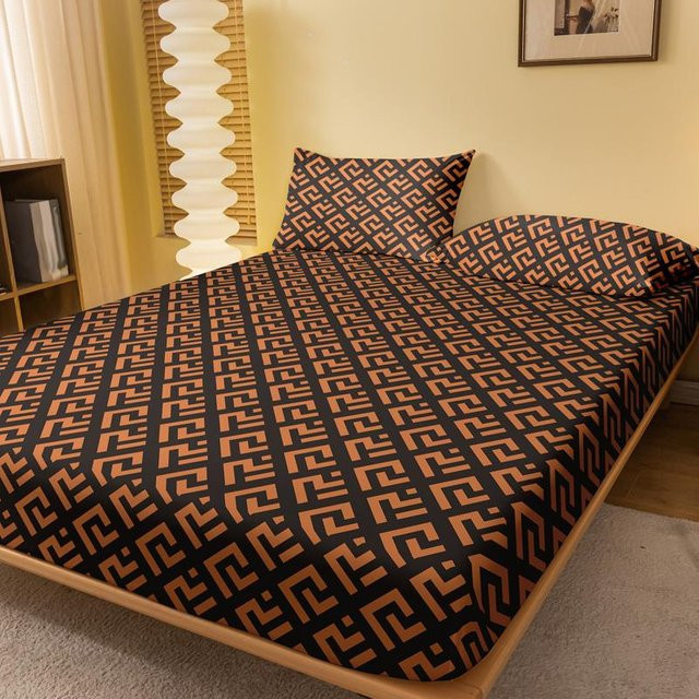 Weiche Tagesdecke mit Louis-Muster in Braun, B/L: 90 x 200 cm - Bild 1