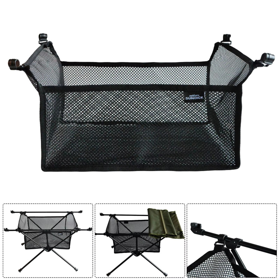JOCESTYLE Netz-Korb-Organizer faltbare Tischnetz-Tasche in Schwarz für Camping - Bild 1