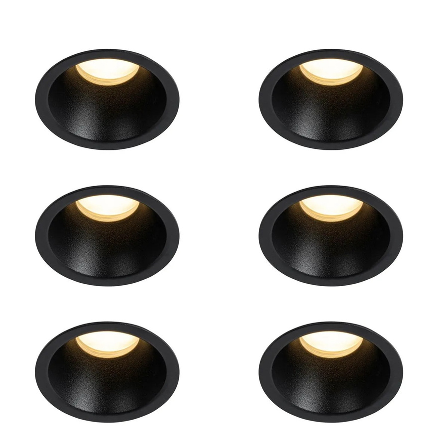 QAZQA Set mit 6 schwarzen Einbauleuchten GU10, IP44, modern, Durchmesser: 35 mm - Bild 2