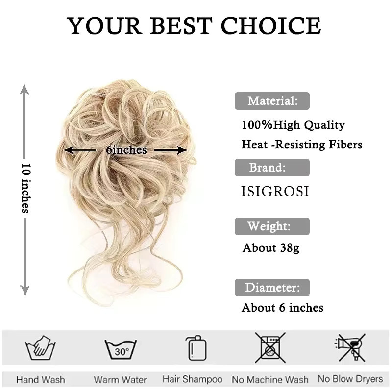 ISIGROSI Haarteile, Locken Chignon, Ombre-Braun, Damen - Bild 2