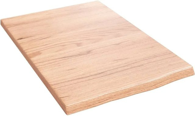 vidaXL Wandregal aus Massivholz Eiche in Hellbraun, rustikaler Stil, B: 60 cm, H: 40 cm, T: 2 cm - Bild 1
