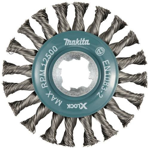 Makita Rundbürste aus Metall mit X-Lock für Winkelschleifer, Durchmesser: 115 mm, Farbe: Grau - Bild 1