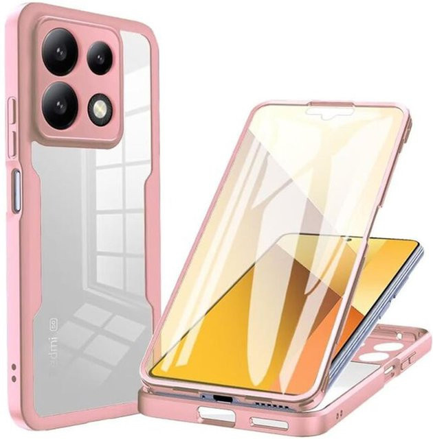 Techsuit ColorVerse 360 Schutzhülle für Xiaomi Poco X6 Pro in Rosa und Transparent - Bild 1