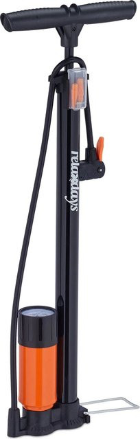 Relaxdays Standpumpe aus Stahl in Schwarz mit Manometer - Bild 1