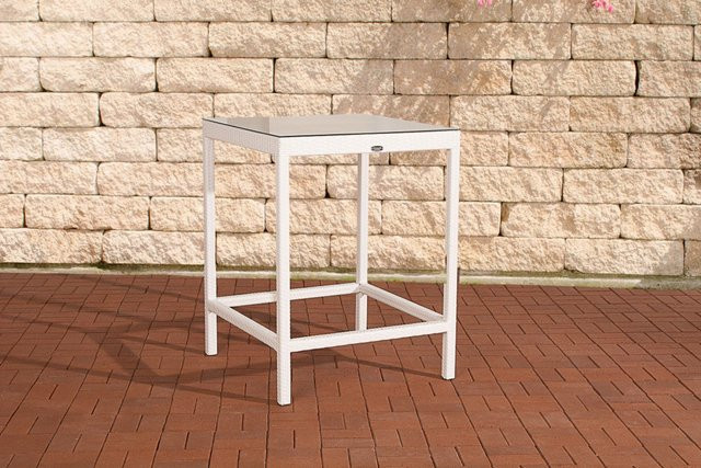 TPFGarden Tisch Alina aus Polyrattan in Weiß mit Sicherheitsglas für den Garten und Außenbereich, B/T/H: 110,5 x 84,0 x 44,0 cm - Bild 1
