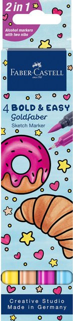 Faber Castell Goldfaber Sketch Marker Bold Easy Set II mit permanentem Brush-Marker in Multicolour - Bild 1