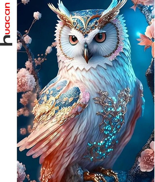 Huacan DIY Diamond Painting Eule Mosaik Set, Mehrfarbig, B/H: 30,0 x 20,0 cm - Bild 1