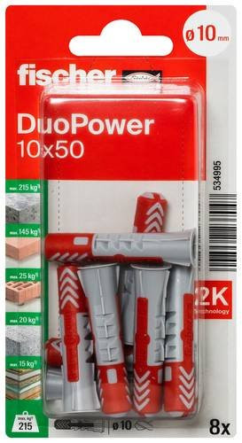 Fischer DuoPower Universal Dübel 10 x 50 mm Rot - Bild 1