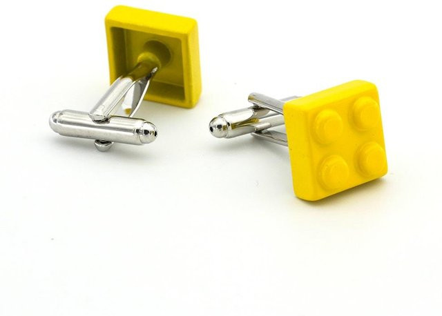 Binchi Manschettenknöpfe, Mehrfarbiges Ziegelsteindesign, Kupfer, Unisex - Bild 1