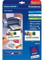 Avery Dennison Quick&Clean Visitenkarten doppelseitig weiß 54 x 85 mm 270 g/m2 250 Karten - Bild 1