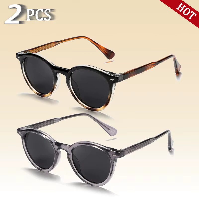 CATERSIDE Runde Sonnenbrille, Vollrand, Kunststoff, braun, Unisex, polarisiert - Bild 3