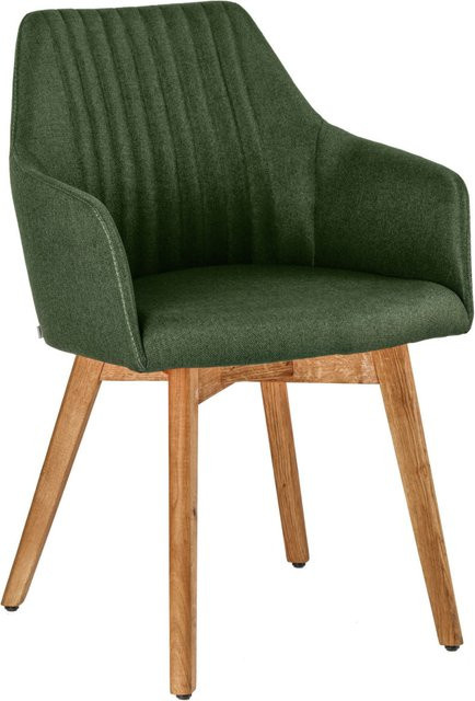 VEGA Armlehnstuhl Arne im 2er Pack mit grünem Sitz und Eichengestell, B/T/H: 56,5 x 60 x 85,5 cm - Bild 1