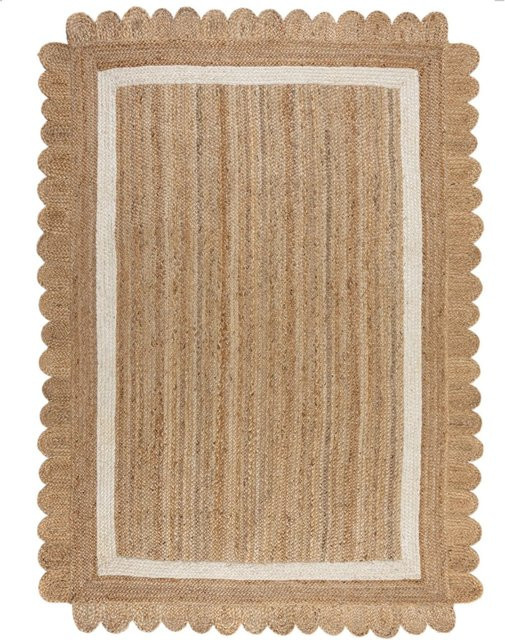 Flair Rugs Kurzflorteppich Grace in Naturweiß und Beige im Boho-Design mit Wellenmuster, B/B: 200 x 290 cm - Bild 1