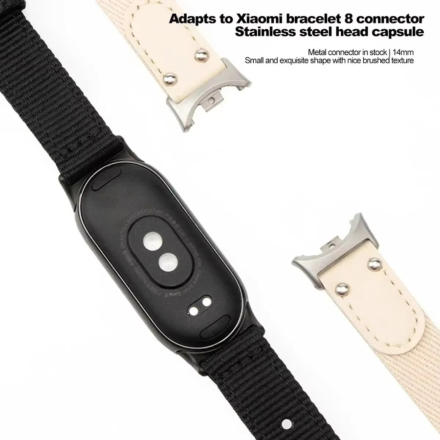 CAOWTAN Uhrenarmband-Anschluss Edelstahl, Silber, Xiaomi Mi Band 8/9 - Bild 2
