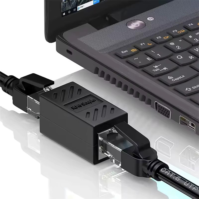 OUIO RJ45 Cat6 Ethernet-Adapter Gigabit LAN-Koppler in Schwarz - Bild 5