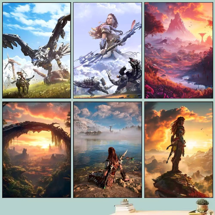 Selbstklebendes und wasserfestes Horizon Zero Dawn D-Dawn Spielplakat von Bilibili in Mehrfarbig, rechteckig - Bild 2