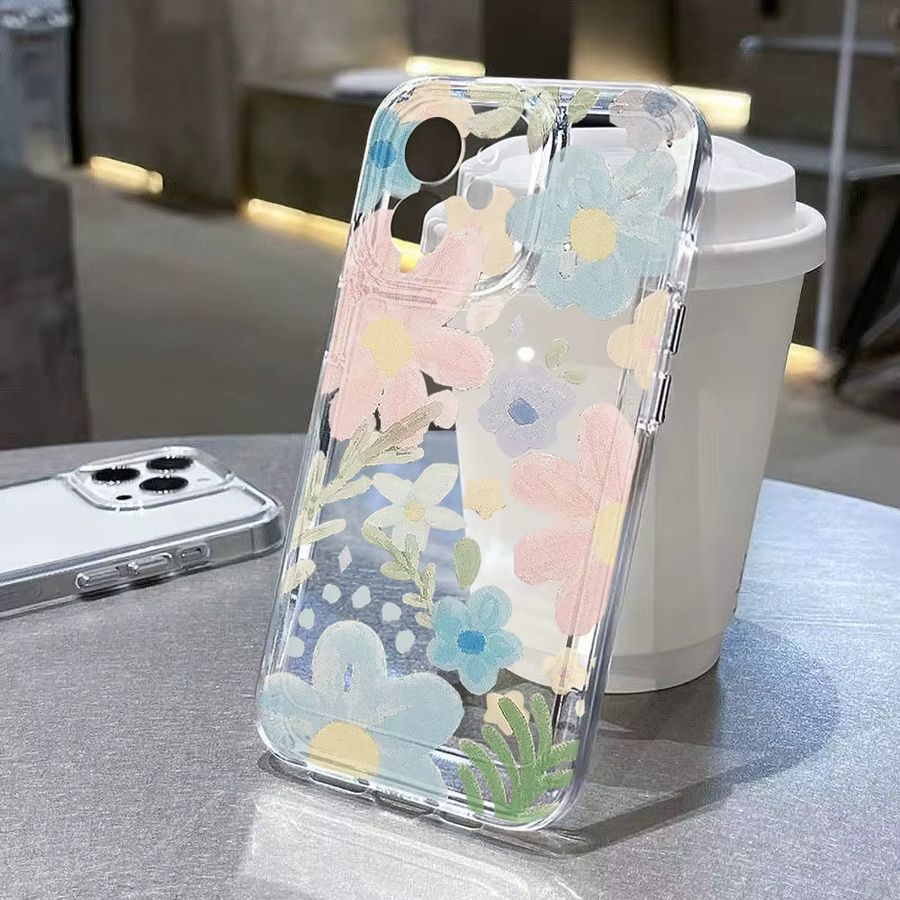 Transparente Blumen-Schutzhülle für Samsung Galaxy S26 S25 S24 S23 S24 FE Ultra Plus und A-Serie in Multicolour - Bild 1