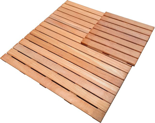 Bangkirai Terrassenfliesen in Holzoptik B/B: 100 x 100 cm - Bild 1