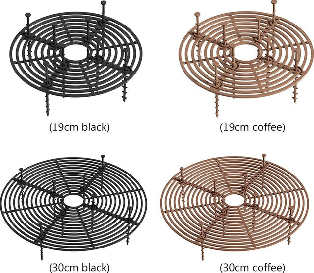 Universelle Blumentopf Abdeckung aus Metall als Bodenschutz und Grabtopper in Schwarz, Durchmesser: 19 cm und 30 cm - Bild 1