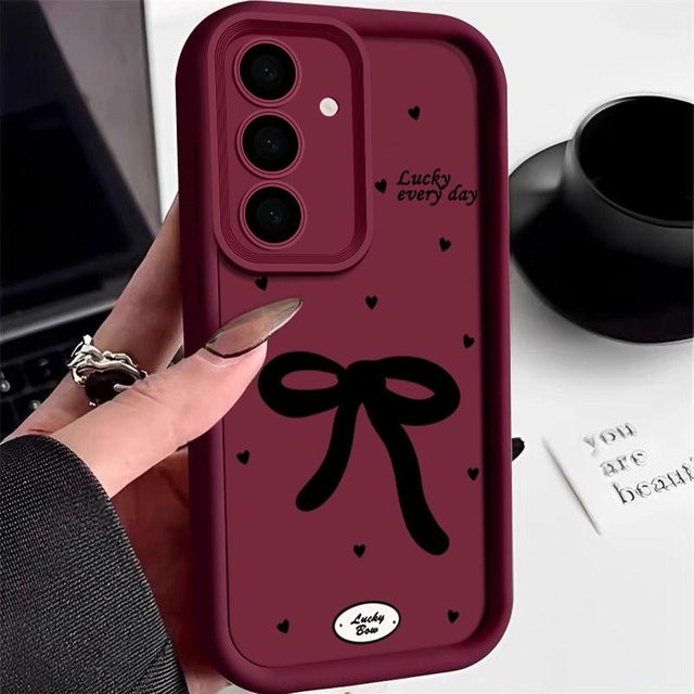 Schwarze TPU Handyhülle mit Schleifen-Design für Samsung Galaxy Modelle - Bild 1