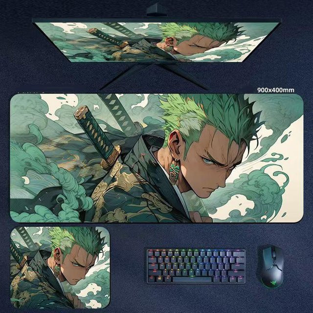 One Piece Anime Mauspad und Tastaturpad in Grau und Multicolour - Bild 1