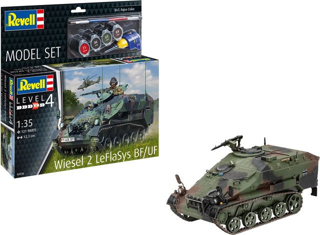 Revell Model Set Wiesel 2 LeFlaSys BF/UF, Fahrzeuge, Kunststoff, Grau - Bild 1