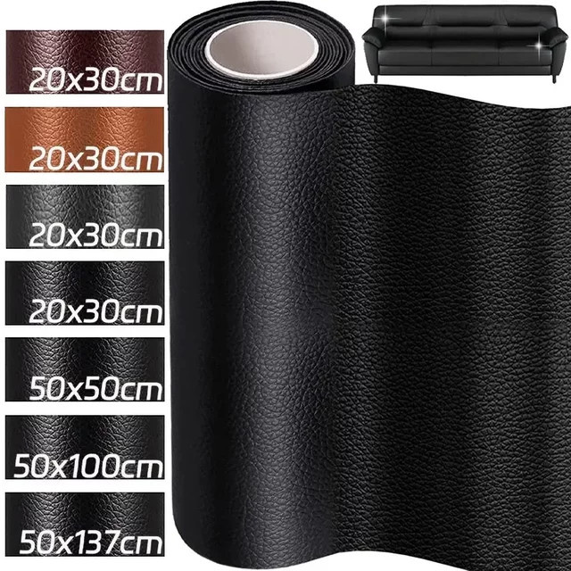 Selbstklebendes Leder-Reparaturband von Jaysuing in Schwarz zur Reparatur von Sofas, Couches, Möbeln und Autositzen, zuschneidbar - Bild 1