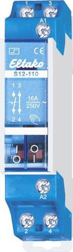 Eltako Stromstoßschalter S12-110-24V für Hutschiene, 1 Öffner und 1 Schließer, Blau - Bild 1