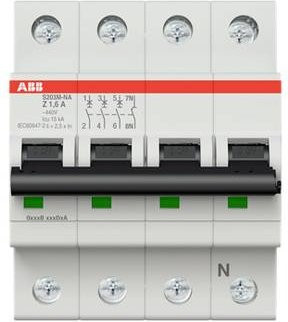 ABB S203M-Z1.6NA Leitungsschutzschalter 1,6A 400V Grau - Bild 1