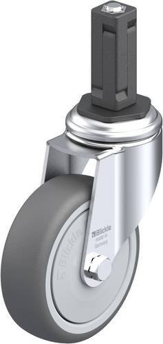 Blickle Lenkrolle LKRA-PATH 101KF-11-EV13 in Grau mit Kunststoffrad und 100 mm Durchmesser für eine Tragfähigkeit von 120 kg - Bild 1