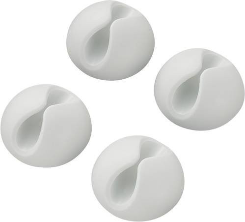 TRU Components SWC-10WT/4P Kabelhalter selbstklebend Weiß 4er Pack mit maximal 9mm Bündeldurchmesser - Bild 1