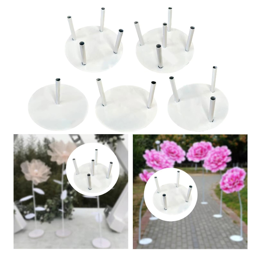 Kesoto Blumenstab Display Stand Basis Blumenhalter in Weiß für Hochzeit und Wohnzimmer, Durchmesser: 20,0 cm - Bild 2