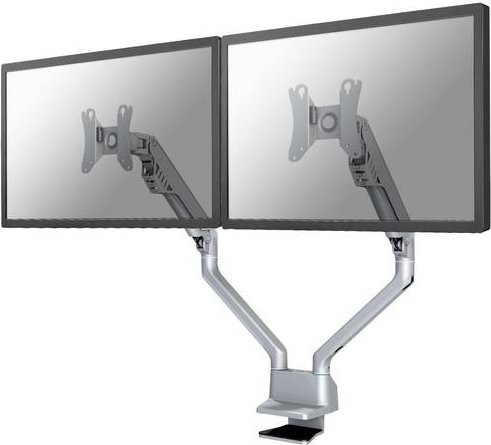 Neomounts Monitor-Tischhalterung FPMA-D750DSILVER für 2 Displays, 25,4 bis 81,3 cm, Grau/Silber, schwenkbar, rotierbar, neigbar und höhenverstellbar - Bild 1
