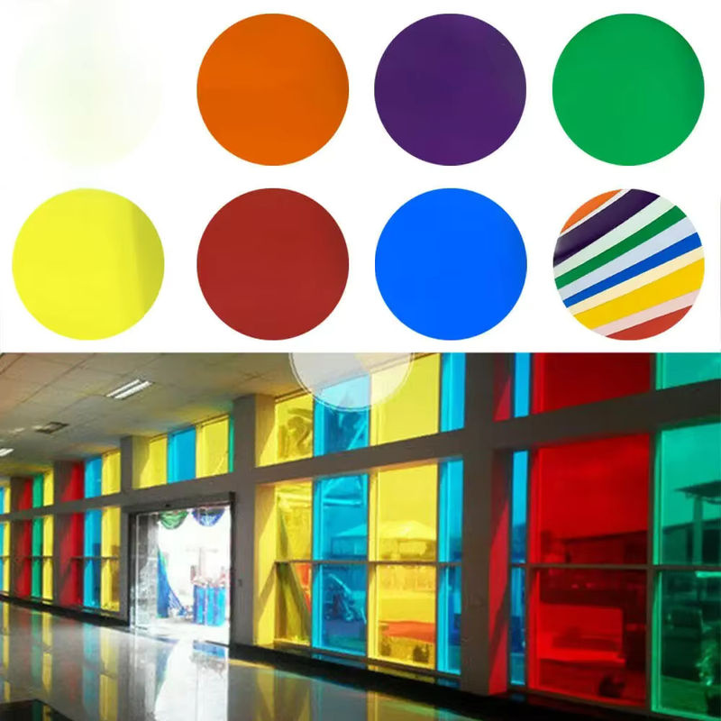 Findohope Fensterfolie Fleckglas-Dekor in Braun und Mehrfarbig, Selbstklebende Solar-Tönung aus Kunststoff, Rechteckig, B: 120 cm, H: 40 cm, T: 20 cm - Bild 6