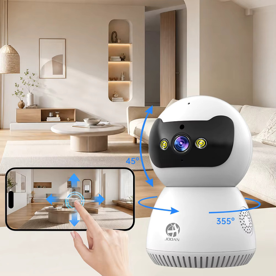 Jooan 3K 5MP Innen-IP-Kamera WLAN-Sicherheitskamera mit KI-Erkennung und automatischer Verfolgung in Weiß - Bild 2