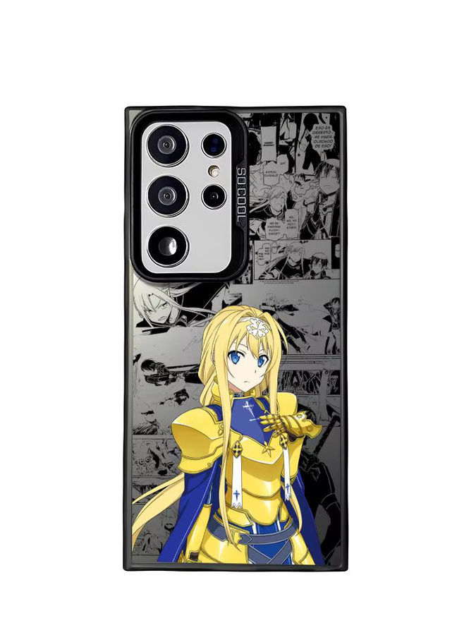 Stoßfeste Laser-Matt Handyhülle mit Anime S-Sao A-Alice Design für Samsung Galaxy S25 S24 S23 S22 S21 Ultra Plus, Mehrfarbig - Bild 5