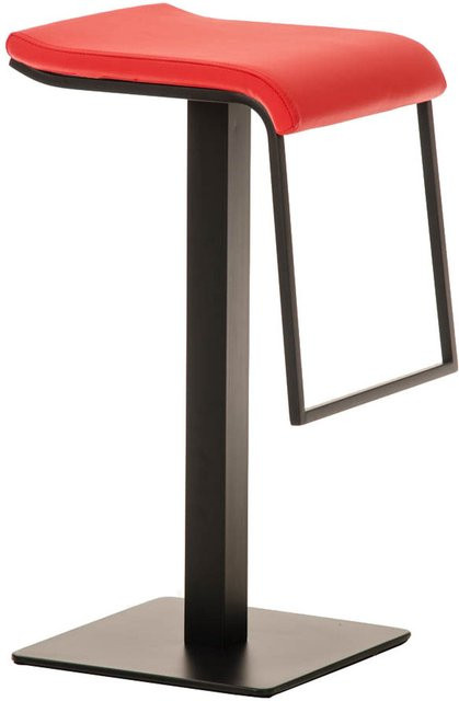 TPFLiving Barhocker Lamelo B mit Metallgestell und Kunstleder in Rot und Schwarz, B/T/H: 39 x 42 x 78 cm - Bild 1