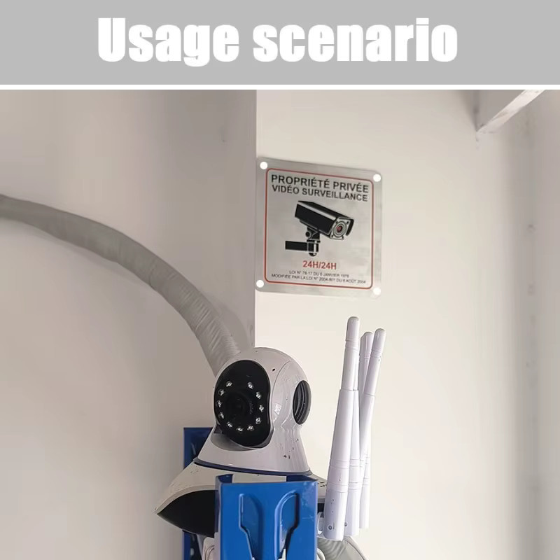 Sicherheitsschild CIFBUY aus gebürstetem Aluminium mit Aufschrift Private Property Video Surveillance in Silber - Bild 2