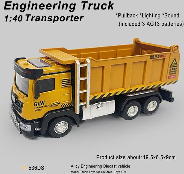 Linyi toy car Bagger, Druckgussauto, Licht und Ton, 1:40, ab 3 Jahren - Bild 1