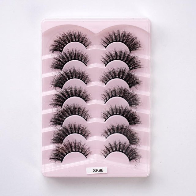 7 Paar Katzenaugen-Wimpern, schwarz, Unisex - Bild 1