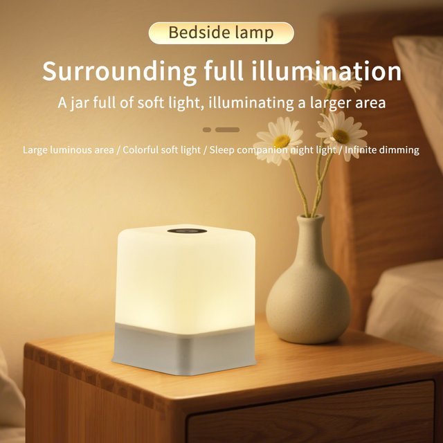 GGBEE LED Touch-Nachtlicht Weiß, dimmbare wiederaufladbare Nachttischlampe für Kinderzimmer und Schlafzimmer - Bild 1