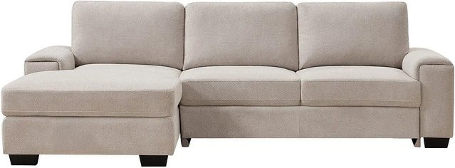 Vente-unique Schlafsofa Embapo in Beige mit L-Form und Stoffbezug, Breite: 260 cm, Tiefe: 153 cm, Höhe: 85 cm - Bild 1