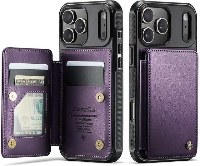 just case Lederhülle für iPhone 17 Pro Max in Purple mit Kartenhalter, Ständer und RFID-Schutz - Bild 1