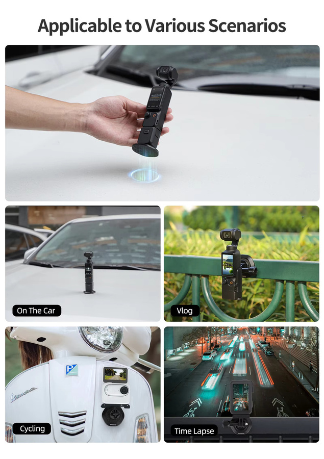 Magnetische Saugnapfhalterung in Schwarz für DJI OSMO Pocket 3/2, Insta360 X5/X4/GO Ultra und Osmo Action 5/6 Universal-Sportkamera-Zubehör - Bild 6