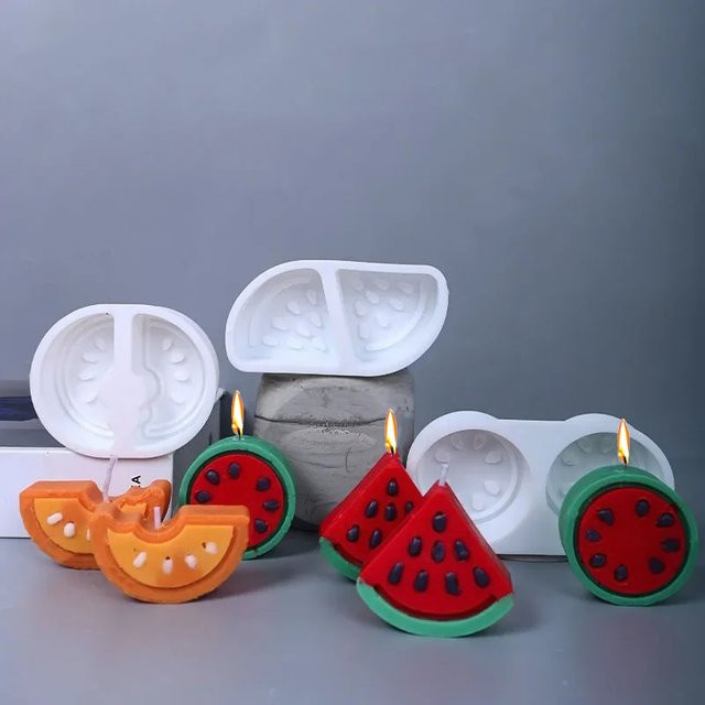 Silikon Backform 3D Wassermelone Serie für DIY Schokolade Eis und Kuchen in Rot - Bild 1