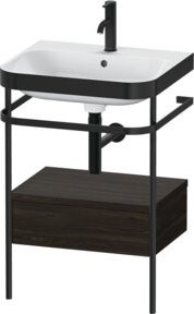 Duravit Möbelwaschtisch-Kombi Happy D.2 Plus in Weiß mit Konsole und 1 Ladenschrank, B/T: 57,5 x 49 cm - Bild 1