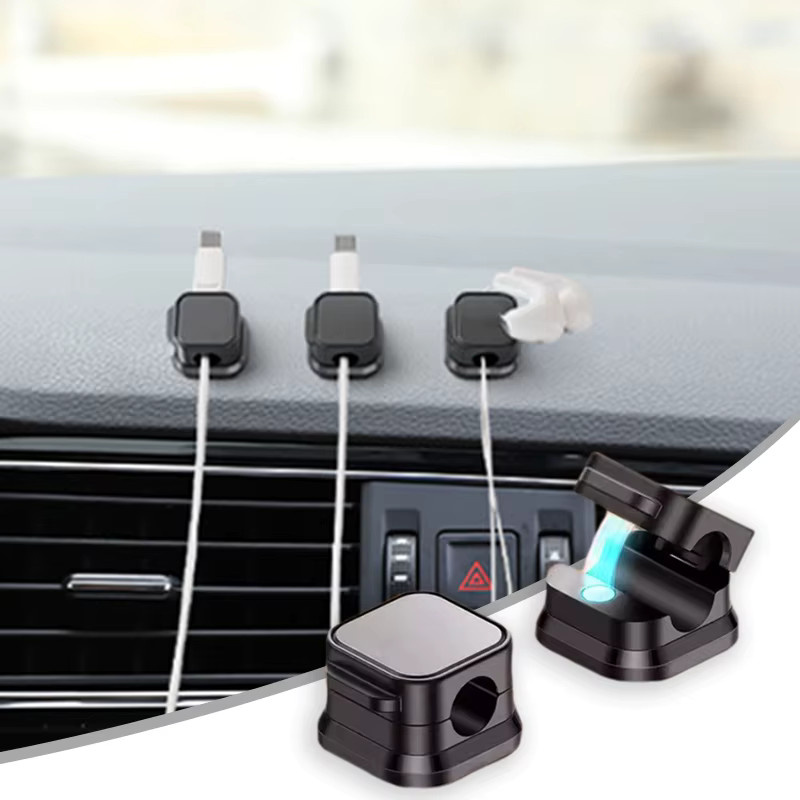 SEAMETAL 10 Stück Magnetische Kabelclips Selbstklebender Kabelhalter Organizer für Auto, Zuhause und Büro in Schwarz und Weiß - Bild 3